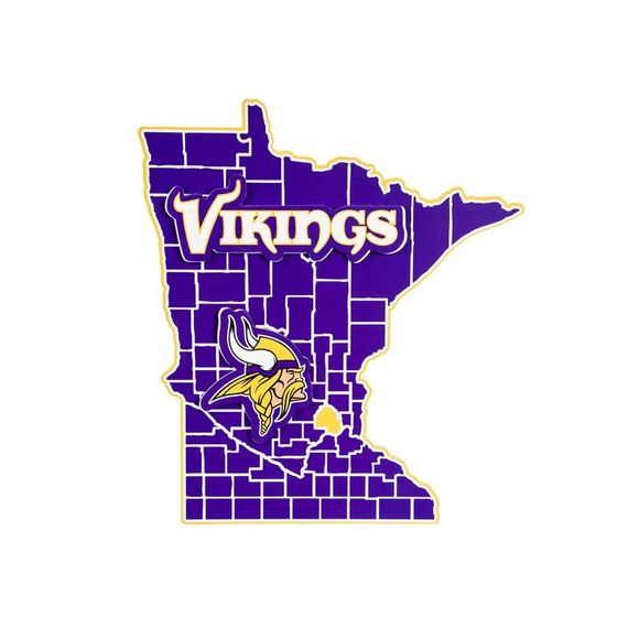 Minnesota Vikings State Shape Wall Decor - Picture 1 of 1